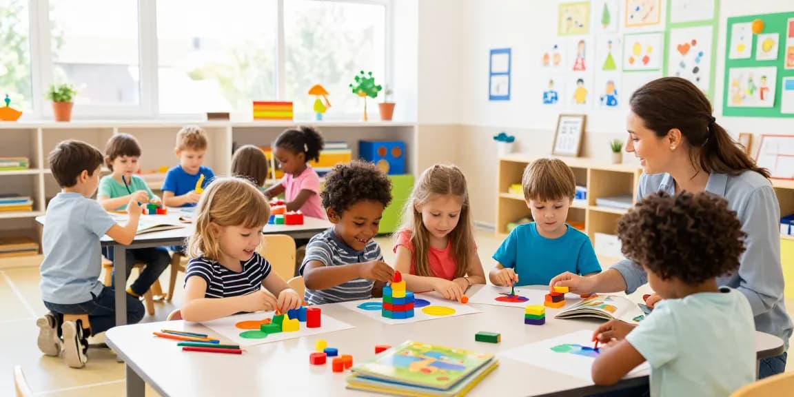 Engaging scene at a Reggio Emilia Preschool Singapore with children exploring and learning through creative activities.