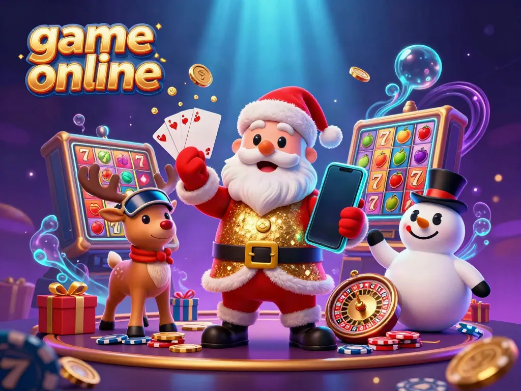 Join Santa Claus in the game online experience with vibrant casino elements and festive characters.