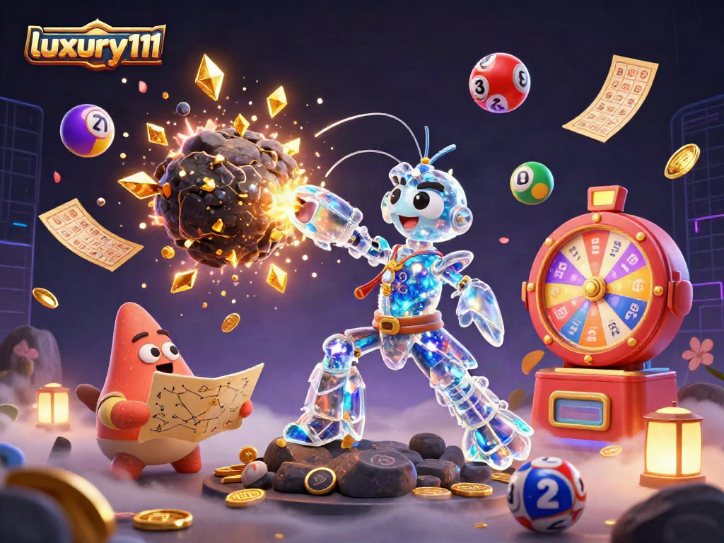 Experience the vibrant world of luxury111 with an explosive 3D cartoon scene of casino adventure.