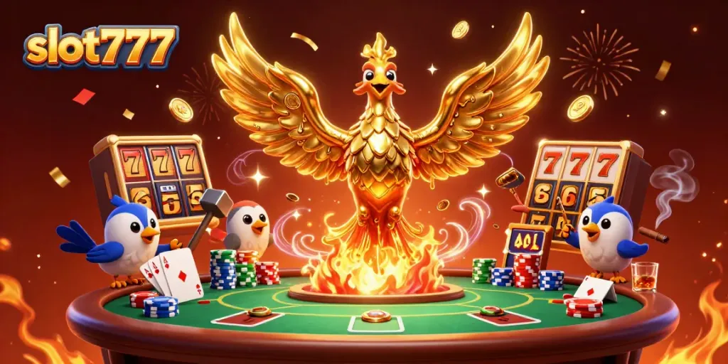 Experience thrilling gameplay with slot777 in this vibrant, dynamic casino scene.