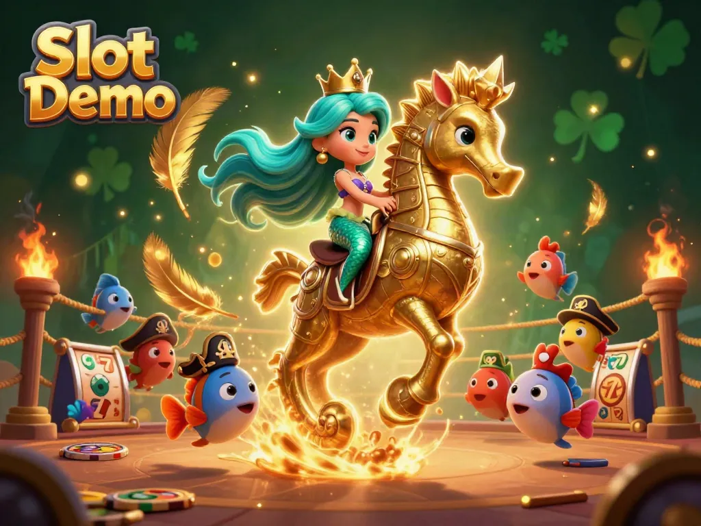 Experience the thrill of Slot Demo with enchanting characters in an exciting casino-themed scene.
