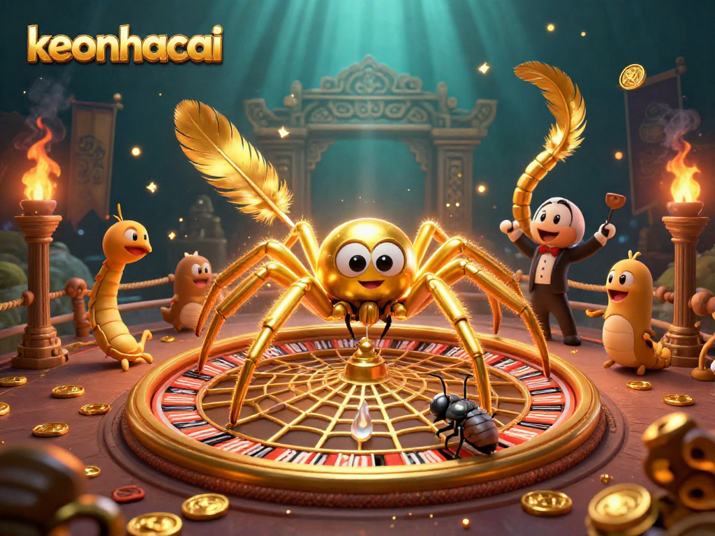 Engage with keonhacai through a thrilling scene of gambling characters and casino elements.
