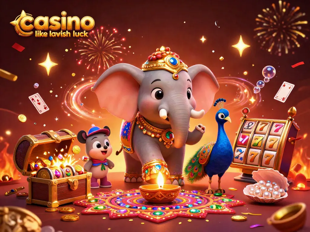 Engage in vibrant gameplay with this casino like lavish luck illustration featuring splendid characters and dynamic slot themes.