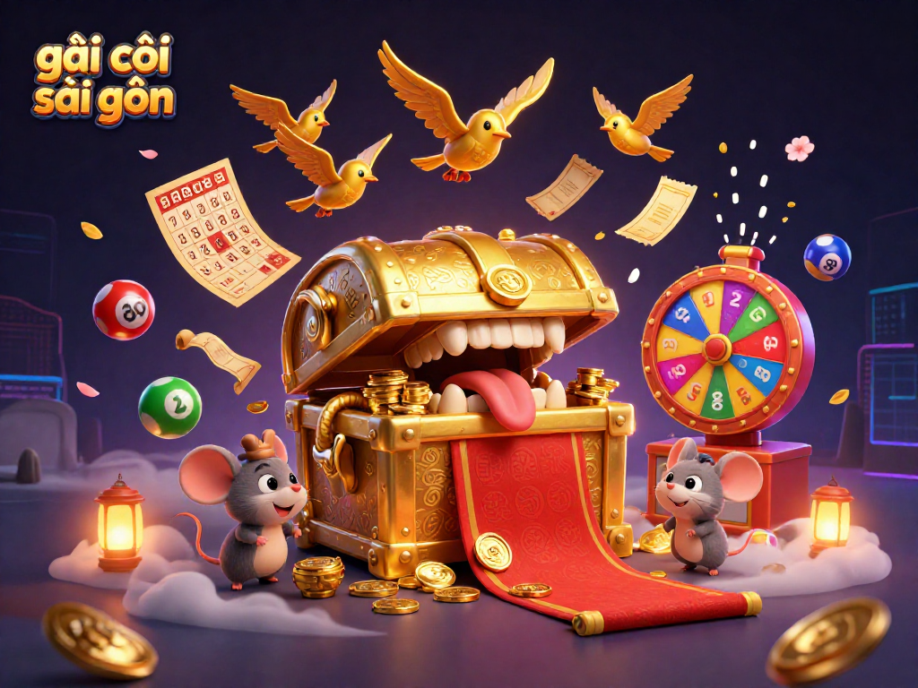 Experience the excitement of gái gọi sài gòn with dynamic lottery elements and treasure visuals.