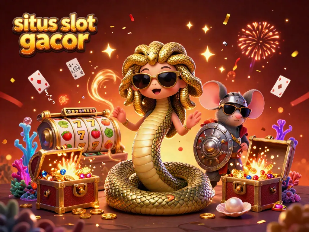 Engage in exhilarating gameplay with situs slot gacor featuring a Medusa character and slot elements.