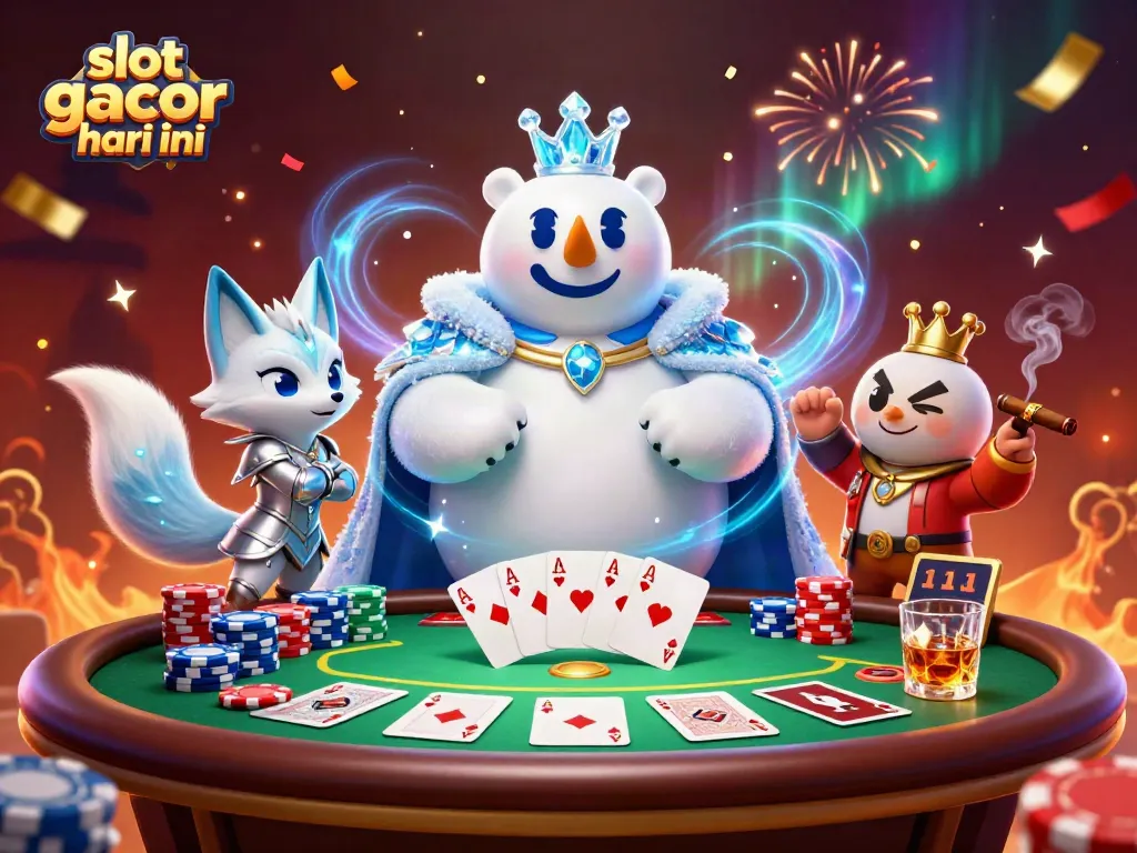 Experience the thrill of slot gacor hari ini with a vibrant 3D casino scene featuring iconic characters and game elements.