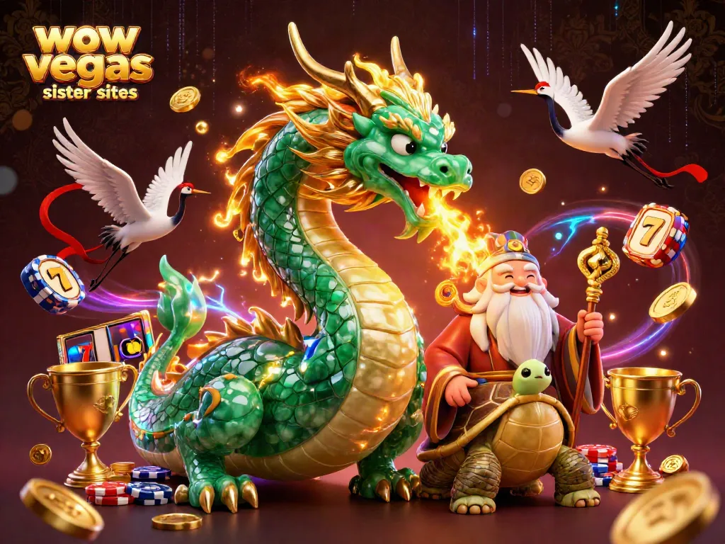 Experience top gaming options at wow vegas sister sites with this vibrant casino illustration.