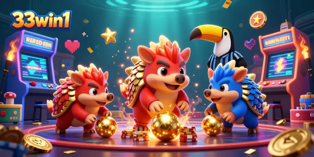 Engage in thrilling gameplay at 33win1 with dynamic pangolins and vibrant casino elements!