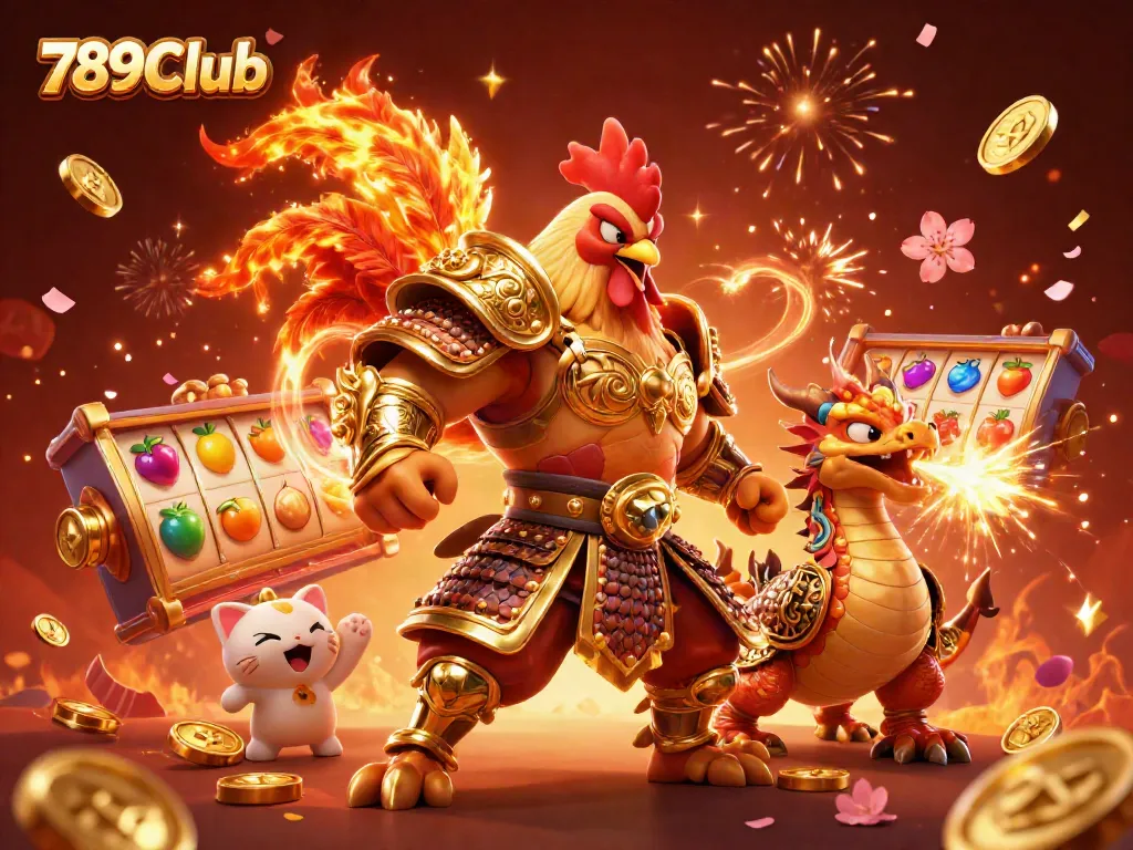 Engage with the thrilling world of 789Club casino with animated characters and vibrant gaming elements.