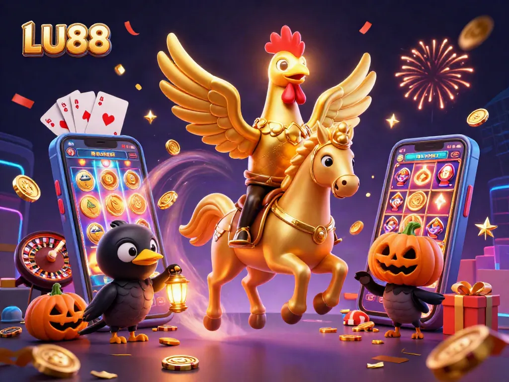 Experience thrilling moments with LU88 in this vibrant casino scene packed with action and excitement.