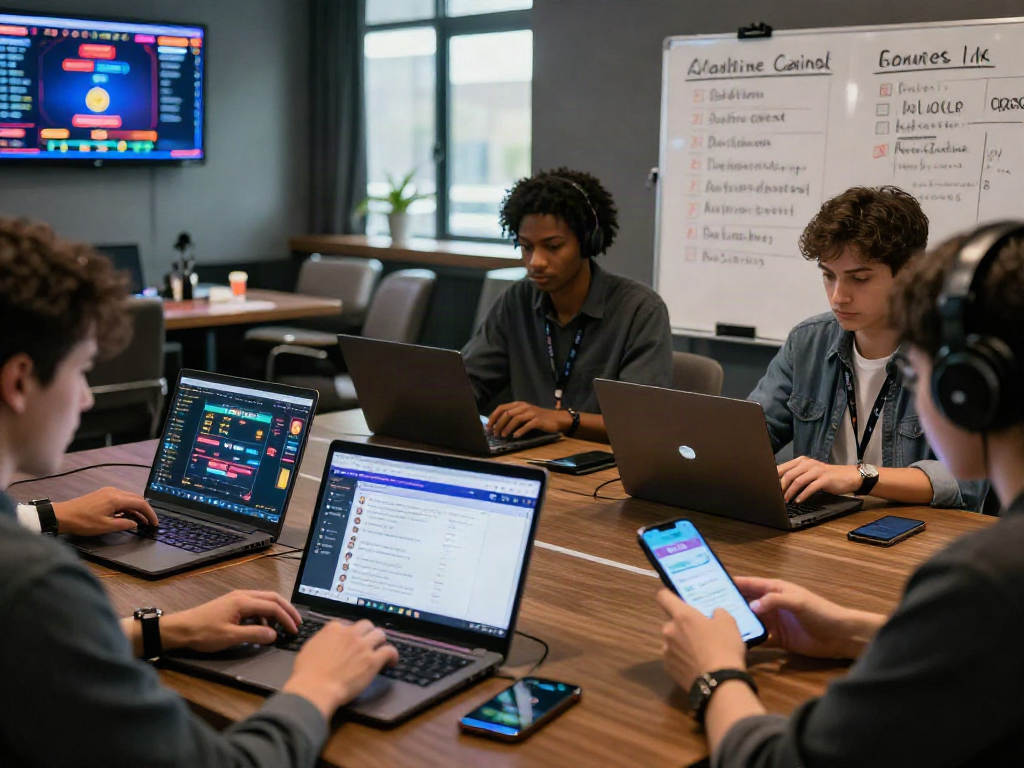 Group evaluating 먹튀검증 reports in a modern online casino environment
