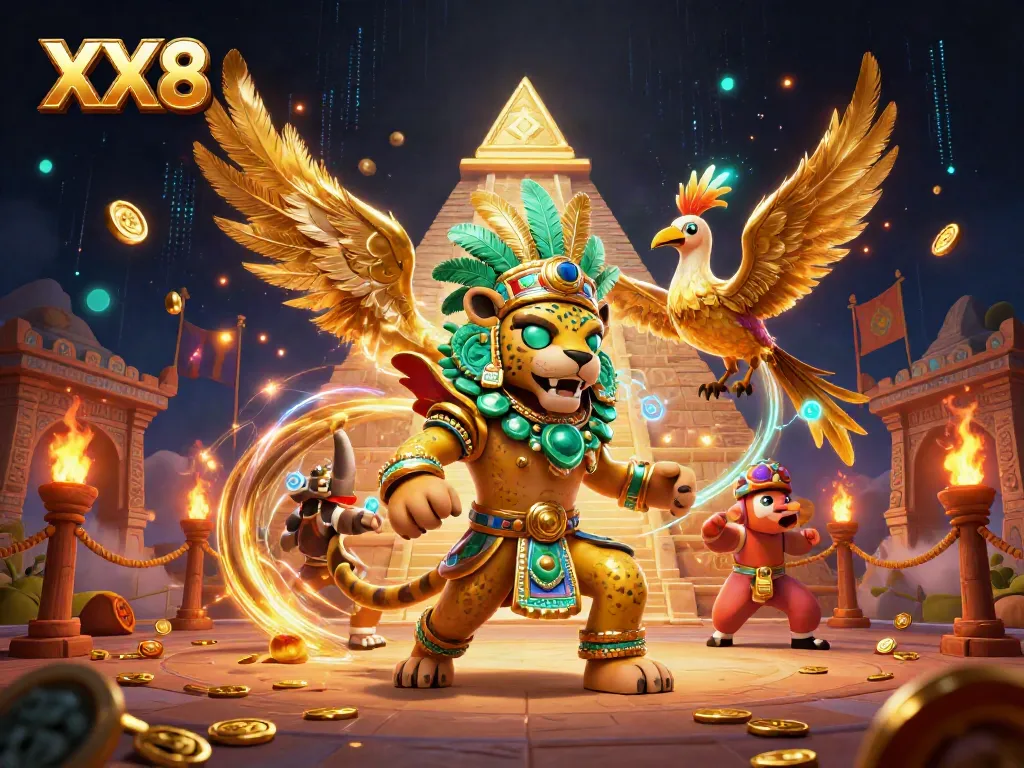 Experience the excitement of XX8 online casino with vibrant characters and dynamic gaming elements.