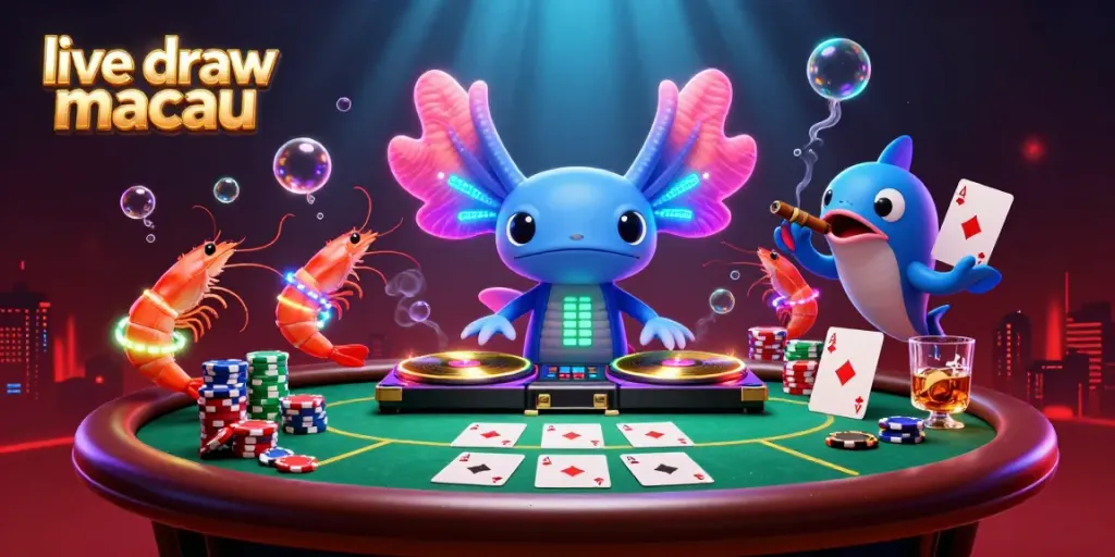 Mainkan live draw macau dengan ilustrasi kasino digital yang dinamis dan penuh warna.