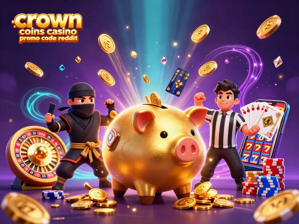 Experience the excitement with crown coins casino promo code reddit's vibrant gaming scene featuring golden coins and characters.