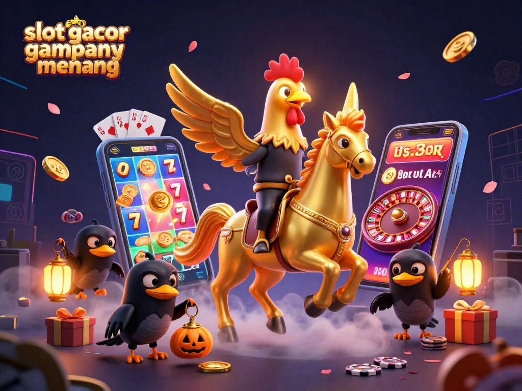 Experience slots with high payouts and fun gameplay in this vibrant illustration of slot gacor gampang menang.