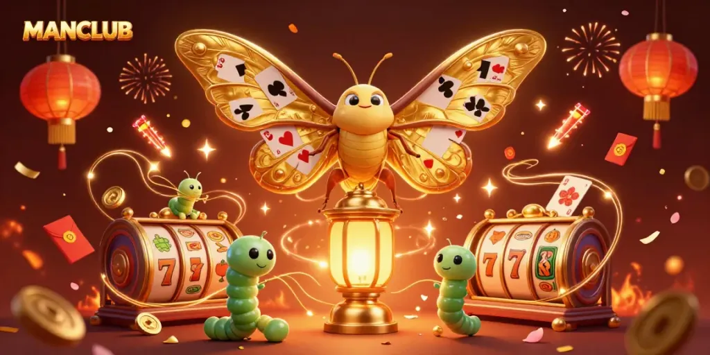 Join the MANCLUB slots experience with vibrant casino scenes and golden elements.